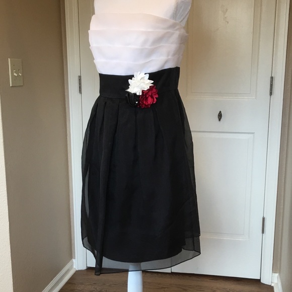 WHBM Strapless Silk Chiffon Dress - Picture 4 of 8